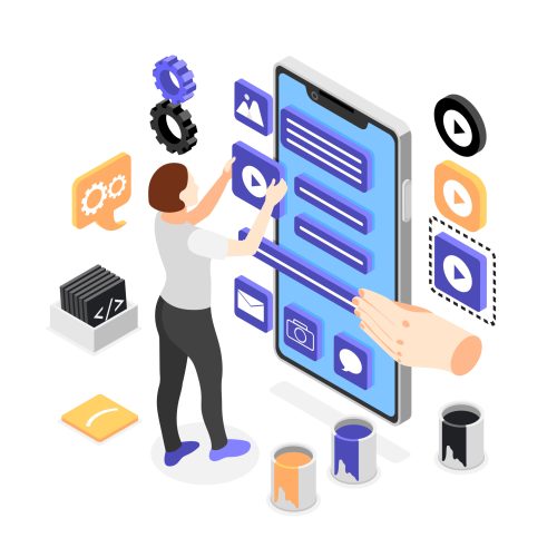 User Interface Development Concept mobile-app